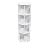 TAPMING Bookshelf Organizer Floor Standing Storage Shelf 4 Tiers 360° Rotating Bookshelf Multifuncional Exhibition Stand para Dormitorio Salón