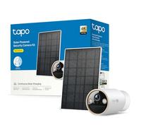Tapo C460 Kit Solar Cámara de Vigilancia Exterior Starlight Color Visión Nocturna Dual Banda WiFi Base Magnética Grabación MicroSD Cifrada Detección de IA Batería de 10000 mAh, Cámara 4K 8MP
