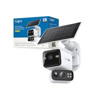 Tapo C645D Kit - Cámara Vigilancia Exterior 360º Doble Lente 2K Panel Solar | Detección de Movimiento, Personas y Mascotas. Con Panel Solar y Batería de 10000mAh. Alarma Luz y Sonido. App Tapo.
