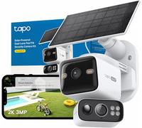 Tapo C645D Kit - Outdoor Solar Wi-Fi Security Camera - Dual Lens 2K Pan/Tilt 360°, Color Night Vision, AI Person/Pet Detection, 10,000 mAh Battery, Wi-Fi 2.4/5 GHz