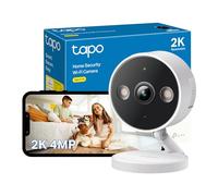 Tapo Cámara C120 2K 4MP WiFi para exteriores, focos duales integrados, seguridad de visión nocturna a color sin tarifa mensual, detección de IA, alarma de sonido y luz, IP66 resistente a la intemperie