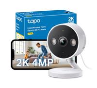 Tapo Cámara C120 2K 4MP WiFi para exteriores, focos duales integrados, seguridad de visión nocturna a color sin tarifa mensual, detección de IA, alarma de sonido y luz, IP66 resistente a la intemperie
