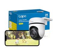 Tapo Cámara de Seguridad 2K para Exteriores, cámara WiFi PTZ de 360°, CCTV IP65 Resistente a la Intemperie para Seguridad del hogar, Seguimiento de Movimiento, visión Nocturna a Todo Color, almacenam