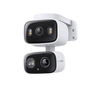 Tapo Cámara de Seguridad panorámica/inclinable de Doble Lente para Interiores y Exteriores, Gran Angular de 130° + telefoto de 6 mm, panorámica de 360°, detección Gratuita de Personas/vehículos
