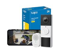 Tapo D210 - Timbre inalámbrico 2K 3MP cámara Ultra Transparente, Timbre de Video inalámbrico, Timbre de Timbre Incluido, Noche de Color, detección de IA sin TP-Link, IP65, batería de 6 Meses, sin