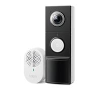 Tapo D235 2K 5MP Timbre de Puerta inalámbrico 180°DFOV Ultra-Wide Video Doorbell inalámbrico o con Cable, batería de 210 días, Timbre de Anillo Incluido, Vista de pies a Cabeza IP66, detección de IA