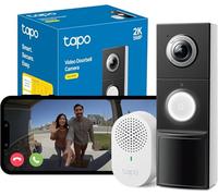 Tapo D235 - Timbre Inteligente con Cámara 2K 5MP, Visión Nocturna a Color, Audio Bidireccional, Detección Inteligente, Alimentación por Batería o Cable, Resistencia IP66