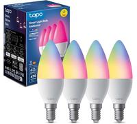 Tapo L430C (4 pack) - Bombilla conectada WiFi, bombilla LED E14, multicolor 2500 K-6500 K, regulable 40 W, 470 lúmenes, funciona con Alexa, control de voz, ahorro de energía,