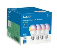 Tapo L530E (4 paquetes) - Bombilla LED inteligente Wi-Fi, multicolor, regulable, casquillo E27, 8.7W, 806 lúmenes, compatible con Alexa y Google Home