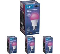 Tapo L535E - Bombillas inteligentes, 1055 lúmenes de alto brillo (equivalente a 75 W), Multicolor, 2500-6500k regulable, Compatible con Matter, Alexa y Google (Paquete de 4)