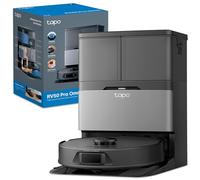 Tapo Robot Aspirador RV50 Pro Omni - 15.000 Pa, Navegación Láser Dual, Autovaciado, Cepillos Antienredo para Mascotas, Limpieza de Bordes, Estación Todo-en-Uno con Depósito de Agua 5L, Negro