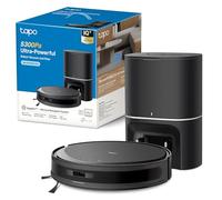 Tapo RV20 MAX Plus - Robot Aspirador y friegasuelos 4 en 1, succión de 5300 Pa, Vaciado automático de 3 L, navegación LiDAR+IMU, Limpieza Inteligente IQ+, Limpieza Personalizable, Control aplicación
