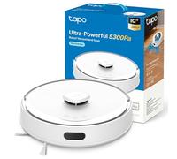 Tapo RV30 MAX White Robot Aspirador, con 5300Pa de succión, Navegación Láser LiDAR y Mapeo Inteligente, Limpieza 4 en 1, Control por Voz y App, sin Base de autovaciado, Blanco