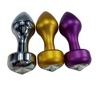 tapón anal 3 colores Para Elija tamaño mediano Crystal Bullet Shape Metal Anal Plug Jewelry Butt Plug Inset Juguetes sexuales