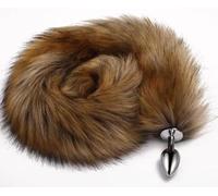 Tapón Anal 70 cm Super largo cola de zorro real cuentas anales butt plug Metal coqueteo erótico coaplay juguete sexual pareja juego de rol mujeres