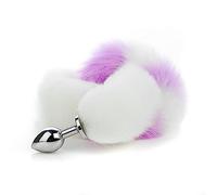tapón anal 80cm Tail Anal Plug Butt Plug Tail Anal Hook Metal Anal Butt Plug Anal Juguetes sexuales Anal Plug (Blanco Púrpura) S853