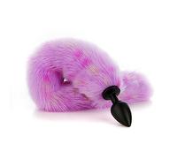tapón anal Bolas anales Butt Plug Juguetes sexuales anales Metal 40 cm Cola Anal Plug Butt Plug N713 (púrpura amarillo)