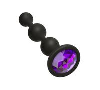 Tapón anal con piedra de silicona falo de bolas suaves dilatador mini...
