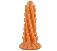 Tapón anal con punta grande, consolador de gel de sílice, tapón anal, cuentas anales, masturbador, tapón anal grande, juguetes sexuales para hombres y mujeres(Golden,L)