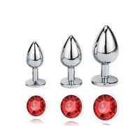 tapón anal Conjunto pequeño, mediano y grande, corazón de cristal, redondo, dorado, Arco Iris, cuentas anales de Metal, tapón Anal, joyería, juguete sexual