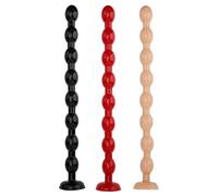 Tapón anal de 19,6 pulgadas de longitud extra, cuentas redondas, tapón anal, consoladores anales suaves, juguetes sexuales para máquina sexual y tapón anal largo para el ano(Black)