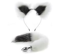 Tapón anal de cola con cola de zorro, tapón anal para cosplay, tapón anal, juego de tapones anales, accesorios para el cabello, consolador anal de zorro, parejas para colas de juguete, pares de cola(I