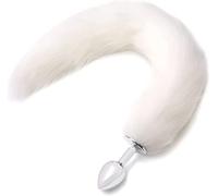 Tapón Anal de cola de zorro de piel sintética, juguete sexual, tapón Anal de Metal liso y cola completa para parejas adultas, juego sexual, Cosplay(L)