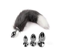 Tapón Anal de cola de zorro de piel sintética para juegos BDSM, juegos sexuales, Bondage SM, Cosplay, Juguetes sexuales para mujeres/hombres/parejas(M)
