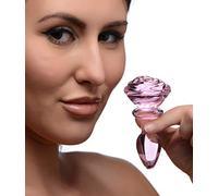 Enchufe anal con rosa de vidrio dilatador mini consolador liso portátil...