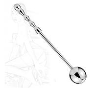 Tapón Anal de Mano de Acero Inoxidable Bolas Anales de Metal con Mango Bola Redonda Impermeable Tapón Anal Estimulador del Punto G Masaje de Próstata Masturbación del Ano(L)