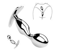 Tapón anal de metal con base de barra en T Tapón anal de acero inoxidable Consolador anal Tapón anal Bolas anales Dilatador Punto G Estimulador de próstata Masaje Bondage SM Ano gay Juguete sexual(S)