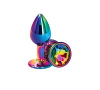 Tapón anal de metal con piedra pequeño dilatador butt consolador liso mini falo