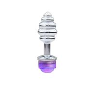 Tapón Anal de rosca para mujer, masturbador Anal, tapón Anal de Metal, consolador con brillo remoto LED, luz LED, juguetes eróticos para adultos para mujeres Gay(B-l)