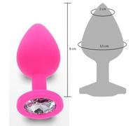 Tapón anal de silicona con piedra dilatadora media portátil dildo butt liso