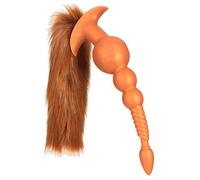 Tapón anal de silicona líquida, cola de zorro extraíble, 3 tamaños, collar de cuentas anales, satisface el juego de rol de masturbación BDSM y trae juguetes sexuales compartidos por hombres y mujeres(