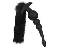 Tapón anal de silicona líquida, cola de zorro extraíble, 3 tamaños, collar de cuentas anales, satisface el juego de rol de masturbación BDSM y trae juguetes sexuales compartidos por hombres y mujeres(