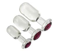 Tapón anal de vidrio con cristal S/M/L Consolador de vidrio transparente Consolador anal Tapón de vidrio Dilatador de ano Bola consolador de vidrio Tapón anal Masajeador de próstata Juguete sexual par