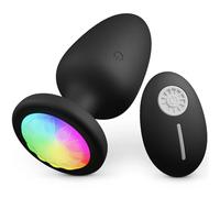 Tapón Anal Enchufe de luz LED, vibrador Anal, tapones para los glúteos, máquina sexual, masturbador, juguete sexual con Control remoto Para hombres Gay Unisex