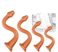 Tapón anal extra largo Consolador anal suave de silicona Tapón anal Masaje de próstata Dilatador anal Masturbador vaginal con potentes ventosas Juguete sexual grande para hombres,Metálico(Metallic Met
