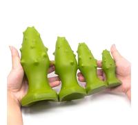 Tapón Anal grande de silicona for estimular el tapón Anal, dilatador Anal for masaje de próstata y Vagina, consolador estimulador de fricción de espina suave(Gold M)