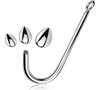 tapón anal Juego de 3 bolas pequeñas, medianas y grandes, cuentas de gancho Anal de Metal, tapón Anal, inserción de próstata, Juguetes sexuales anales