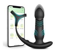Tapón Anal Juguete sexual para adultos, vibrador Anal de empuje remoto con anillo para pene, máquina sexual telescópica vibratoria, consoladores con tapón Anal, Juguetes sexuales Para para hombres