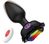 Tapón Anal LED luz colorida Anal Plug vibrador Butt Plug Para mujeres hombres máquina sexual Control remoto Buttplug adultos juguetes sexuales