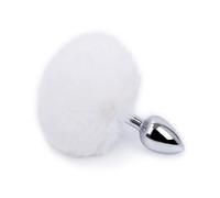 Tapón Anal para mujeres, tapón Anal con cola de conejito, juguetes sexys para mujeres, máquina sexual de acero inoxidable, divertidos juguetes para adultos, masturbadores para mujeres(White)