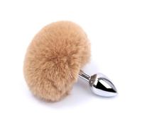 Tapón Anal para mujeres, tapón Anal con cola de conejito, juguetes sexys para mujeres, máquina sexual de acero inoxidable, divertidos juguetes para adultos, masturbadores para mujeres(Brown)