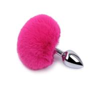 Tapón Anal para mujeres, tapón Anal con cola de conejito, juguetes sexys para mujeres, máquina sexual de acero inoxidable, divertidos juguetes para adultos, masturbadores para mujeres(Rosered)