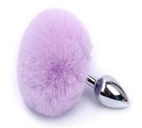 Tapón Anal para mujeres, tapón Anal con cola de conejito, juguetes sexys para mujeres, máquina sexual de acero inoxidable, divertidos juguetes para adultos, masturbadores para mujeres(Lila)