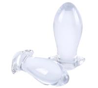 Tapón anal para mujeres y hombres, XXL tapón anal transparente con cono de choque consolador anal expansor de ano juguetes anales dilatador anal juguete sexual para mujeres y hombres(L)