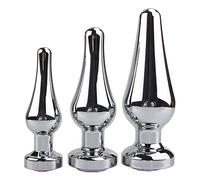 Tapón anal pequeño, mediano, grande, de metal, con diamante, juguete sexual para hombres, plata, oro, bronce, tapón anal para principiantes, juguete sexual para mujeres, estimulación de próstata(Silbe