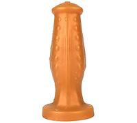 Tapón anal suave de silicona para hombres, tapón anal, tapón anal femenino, juguete sexual grande, consolador anal, anal Sm, tapón anal gay, doble par de consoladores(Gold,S)